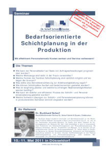 Seminarflyer Bedarfsorientierte Schichtplanung in der Produktion (Dsseldorf 2011) herunterladen