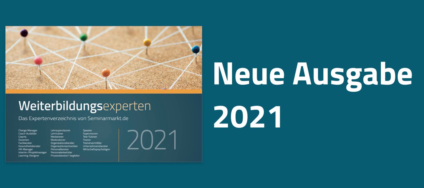 Weiterbildungsexperten 2021: Das Expertenverzeichnis von Seminarmarkt.de