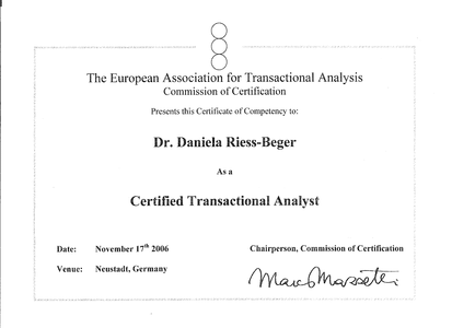 Zertifizierung als Transaktionsanalytikerin 2006 herunterladen