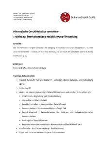 Die russische Geschftskultur verstehen - Training zur interkulturellen Sensibilisierung fr Russland herunterladen