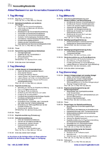 Ablaufplan Basisseminar Konzernabschlusserstellung online herunterladen