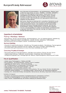 Kurzprofil Andy Rohrwasser � Business Coach & Kommunikationstrainer herunterladen