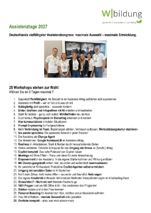 Assistenztage 2027 - Programm herunterladen