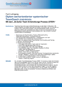 Ausschreibung: Diplom wertorientierter systemischer TeamCoach (CAS/ISO/ICI) herunterladen