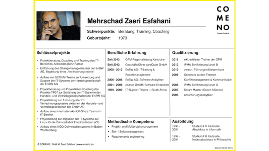 COMENO Trainer Profil Mehrschad Esfahani Zaeri herunterladen