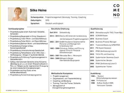 COMENO Trainer Profil Silke Heine herunterladen