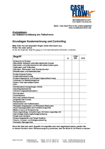 Selbstanalysebogen Grundlagen Kostenrechnung und Controlling herunterladen