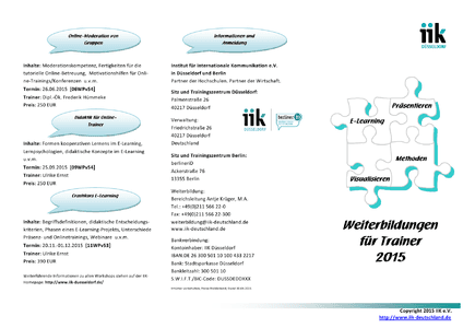 Trainerweiterbildungen 2015 herunterladen
