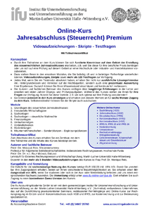 Flyer Online-Kurs Jahresabschluss (Steuerrecht) Premium herunterladen