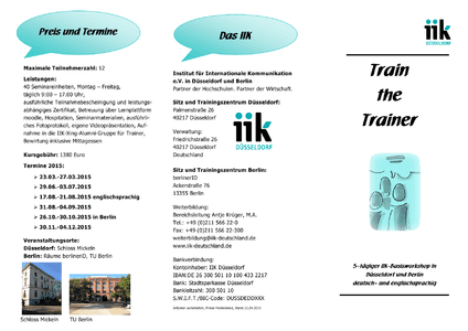 Train the Trainer - Informationen 2015 herunterladen