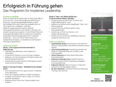 Flyer Erfolgreich in F�hrung gehen herunterladen