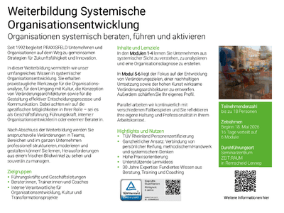 Flyer Weiterbildung systemische Organisationsentwicklung herunterladen