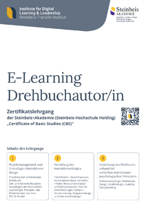 Flyer E-Learning Drehbuchautor/in (CBS) herunterladen