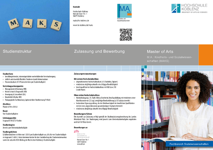 Kindheits und Sozialwissenschaften - Master of Arts Flyer herunterladen