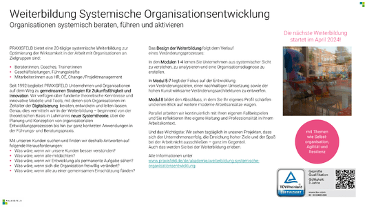 Flyer Weiterbildung systemische Organisationsentwicklung herunterladen