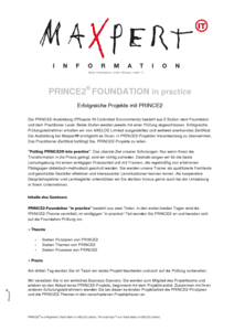 Prince2 Foundation in practice herunterladen