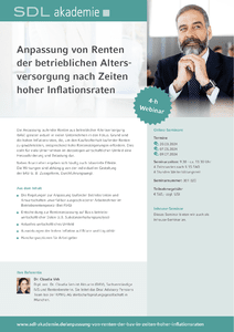 Anpassung von Renten der betrieblichen Altersversorgung nach Zeiten hoher Inflationsraten (4h Online-Seminar) herunterladen