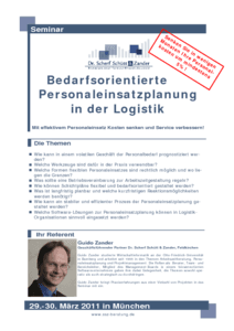 Seminarflyer Bedarfsorientierte Personaleinsatzplanung in der Logistik (Mnchen 2011) herunterladen