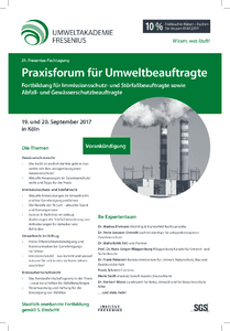 21. Fresenius-Fachtagung Praxisforum für Umweltbeauftragte herunterladen