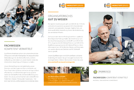 W.S. Werkstoff Service GmbH: Qualifizierungen und Seminare herunterladen