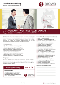 Anmeldeformular 2026 � Offenes arowa INTENSIV Seminar Verkauf � Vertrieb � Au�endienst herunterladen