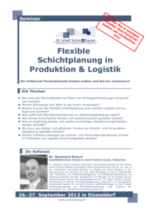 Seminarflyer flexible Schichtplanung in der Produktion und Logistik (September 2012) herunterladen