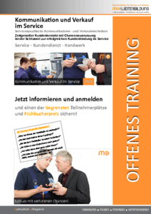 Flyer mit Anmeldeformular KViS Kommunikation und Verkauf im Service herunterladen