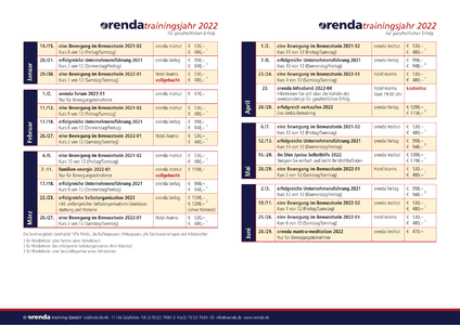 Seminare fr Ihren Erfolg 2022 - Das orenda Trainingsjahr 2022 herunterladen