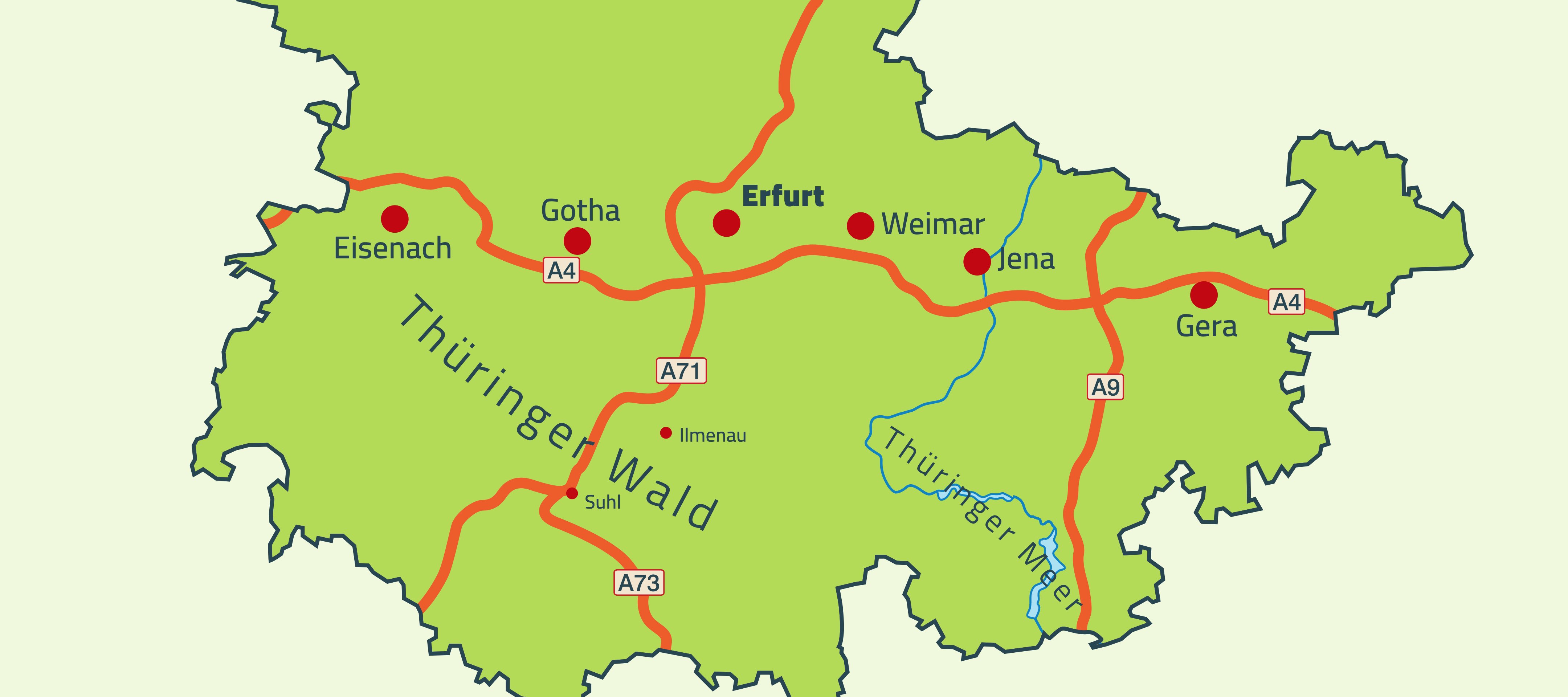 Landkarte Thüringen