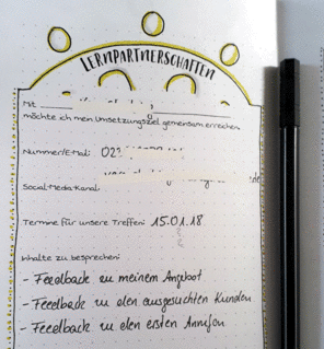 Lernpartnerschaft im Bullet Journal