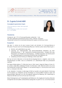 Profil Dr. Eugenia Schmitt MBR herunterladen