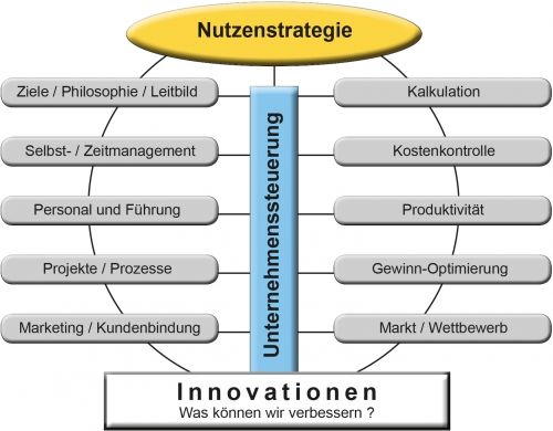 ' Der Unternehmens-Baum '  /  
Unternehmenssteuerung und Innovationskraft mobilisieren.